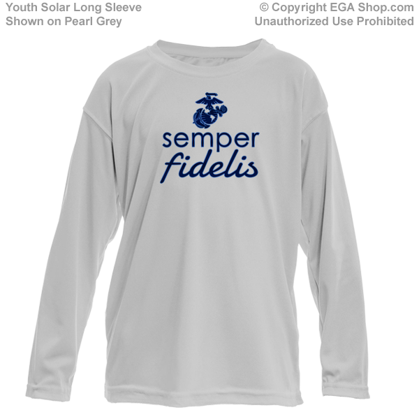 _Youth Solar Long Sleeve Shirt: Semper Fidelis - EGA - Blue