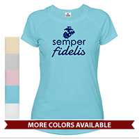_T-Shirt (Ladies, Solar): Semper Fidelis - EGA - Blue