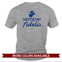 _T-Shirt (Unisex): Semper Fidelis - EGA - Blue