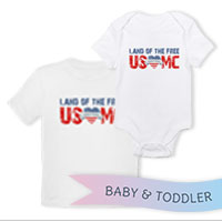 _T-Shirt/Onesie (Toddler/Baby): Land of the Free, USMC