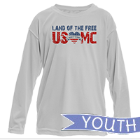 _Youth Solar Long Sleeve Shirt: Land of the Free, USMC