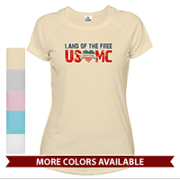_T-Shirt (Ladies, Solar): Land of the Free, USMC