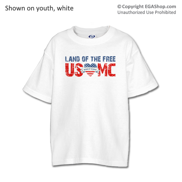 _T-Shirt (Youth): Land of the Free, USMC