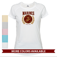 _T-Shirt (Ladies, Solar): Red Marines Seal