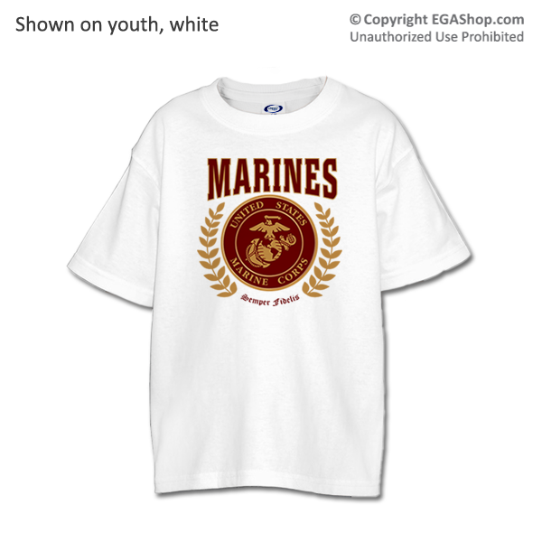 _T-Shirt (Youth): Red Marines Seal
