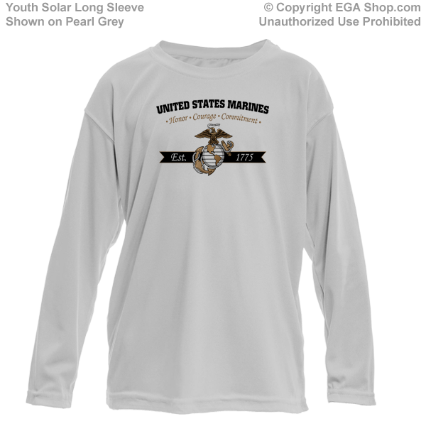 _Youth Solar Long Sleeve Shirt: Honor, Courage, Commitment - Gold