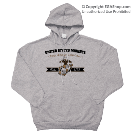 _Hoodie: Honor, Courage, Commitment - Gold