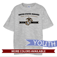 _T-Shirt (Youth): Honor, Courage, Commitment - Gold