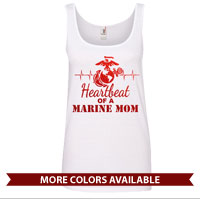 _Ladies Tank Top: Heartbeat of a Marine Mom (Original)