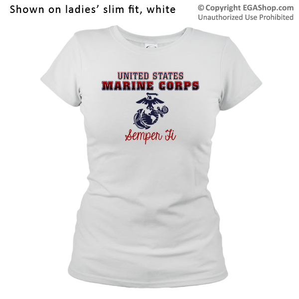 _T-Shirt (Ladies): United States Marine Corps