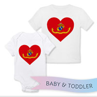 _T-Shirt/Onesie (Toddler/Baby): Marine Corps Flag Heart
