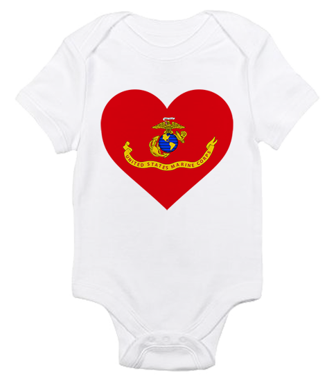 _T-Shirt/Onesie (Toddler/Baby): Marine Corps Flag Heart