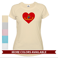 _T-Shirt (Ladies, Solar): Marine Corps Flag Heart