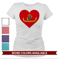 _T-Shirt (Ladies): Marine Corps Flag Heart