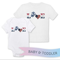 _T-Shirt/Onesie (Toddler/Baby): Patriotic Love