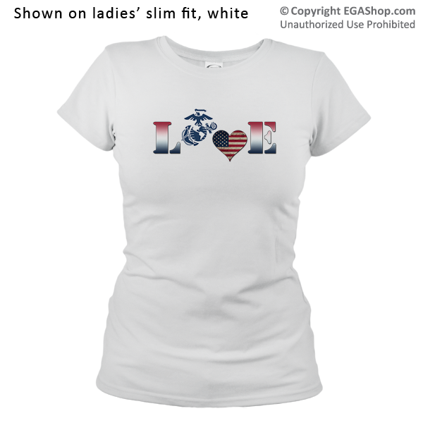 _T-Shirt (Ladies): Patriotic Love