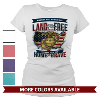 _T-Shirt (Ladies): Home of the Brave