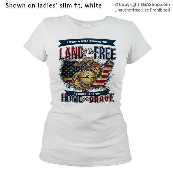 _T-Shirt (Ladies): Home of the Brave