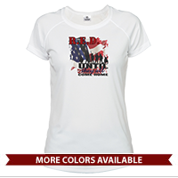 _T-Shirt (Ladies, Solar): R.E.D. with Flag