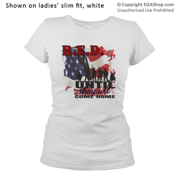 _T-Shirt (Ladies): R.E.D. with Flag
