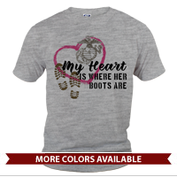 _T-Shirt (Unisex): My Heart Is Where His/Her Boots Are