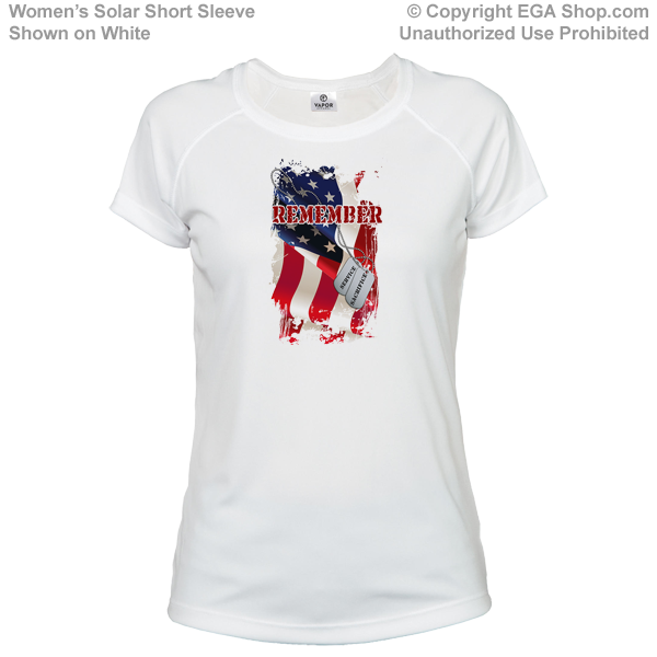 _T-Shirt (Ladies, Solar): Remember-Service & Sacrifice