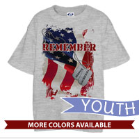 _T-Shirt (Youth): Remember-Service & Sacrifice