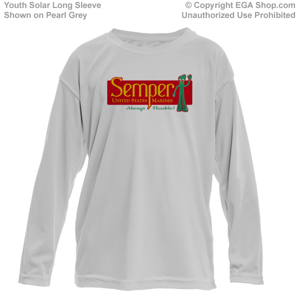 _Youth Solar Long Sleeve Shirt: Semper Fi Gumby