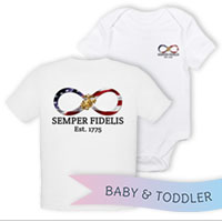 _T-Shirt/Onesie (Toddler/Baby): Infinity, Semper Fidelis American Flag