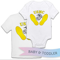 _T-Shirt/Onesie (Toddler/Baby): Yellow Footprints, EGA