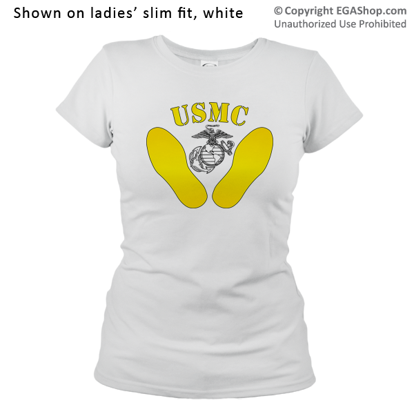 _T-Shirt (Ladies): Yellow Footprints, EGA