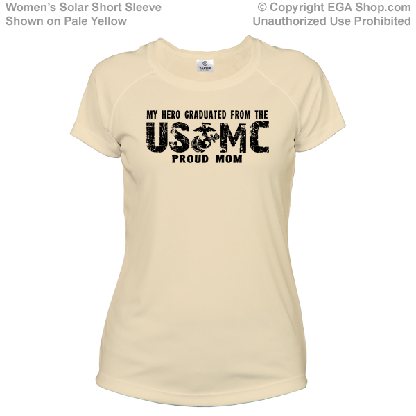_T-Shirt (Ladies, Solar): My Hero Graduated from the USMC