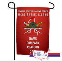 Garden Flag: Recruit, 1st Btn-Parris Island (Customized)