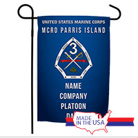 Garden Flag: Recruit, 3rd Btn-Parris Island (Customized)