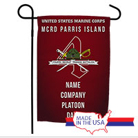 Garden Flag: Recruit, 4th Btn-Parris Island (Customized)