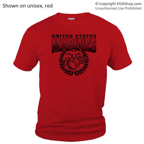 _T-Shirt (Unisex): United States Marines (Red)