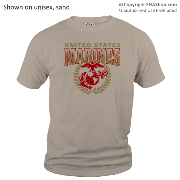 _T-Shirt (Unisex): United States Marines (Red)
