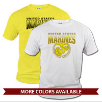 _T-Shirt (Unisex): United States Marines (Yellow)