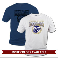 _T-Shirt (Unisex): United States Marines (Blue)
