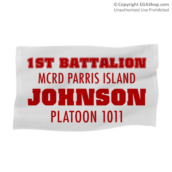 Rally Towel: 1st Battalion MCRD w/ Name/Platoon