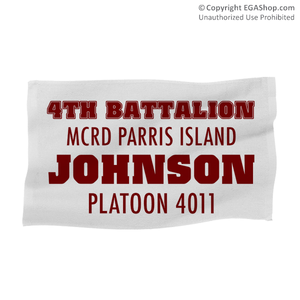 Rally Towel: 4th Battalion MCRD w/ Name/Platoon