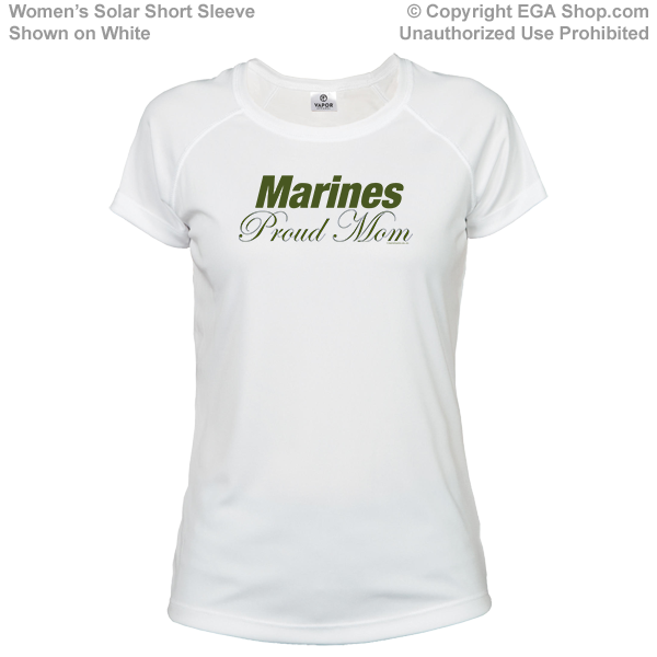 _T-Shirt (Ladies, Solar): Marines Proud Mom