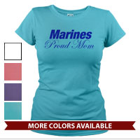 _T-Shirt (Ladies): Marines Proud Mom