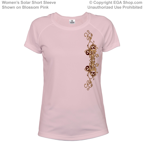 _T-Shirt (Ladies, Solar): EGA & Scrolls