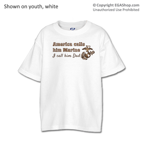 _T-Shirt (Youth): America Calls Them Marine