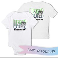 _T-Shirt/Onesie (Toddler/Baby): USMC Family -green