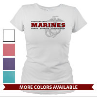 _T-Shirt (Ladies): Honor, Courage, Commitment - Family