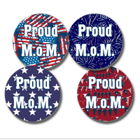Coasters (Rubber, Round): Proud M.o.M (Set of 4)