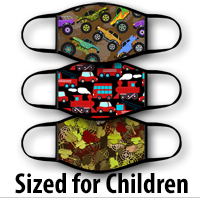 Face Covering Child Size: Trucks & Tanks