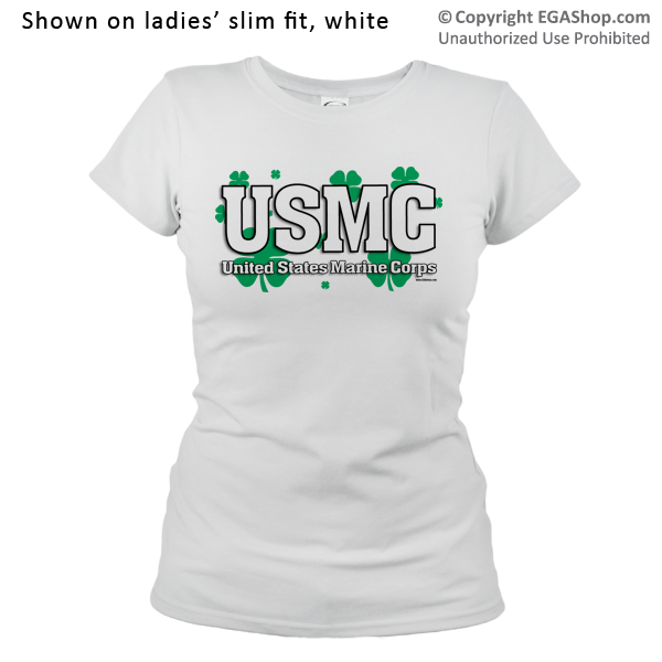 _T-Shirt (Ladies): USMC Shamrocks